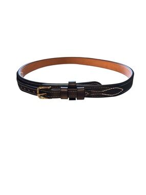 Men’s Black Leather Belt by Maker WT Tucker Size 44 Used